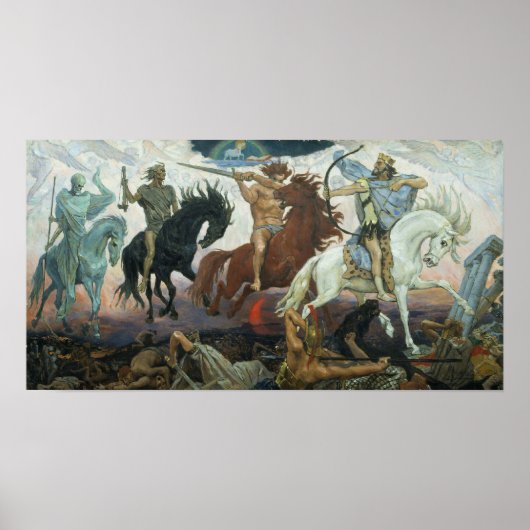 Vier paarden van Apocalyps door Viktor Vasnetsov Poster (Voorkant)