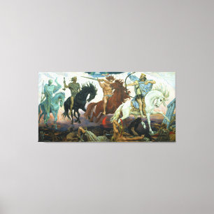 Vier paarden van Apocalyps van Vasnetsov (1887) Canvas Afdruk