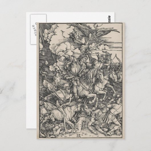 Vier paarden van de Apocalyps van Durer Briefkaart (Voorkant / Achterkant)