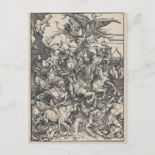Vier paarden van de Apocalyps van Durer Briefkaart