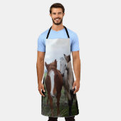 Vier paardenrassen, full print Schort (Gedragen)