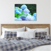 Vier Paneel Canvas natuurprints Blauwe Hortensia's Afdruk (Insitu (Slaapkamer))