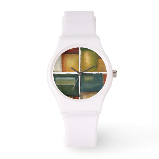 Vier panelverf van Jennifer Goldberger Horloge (Voorkant)