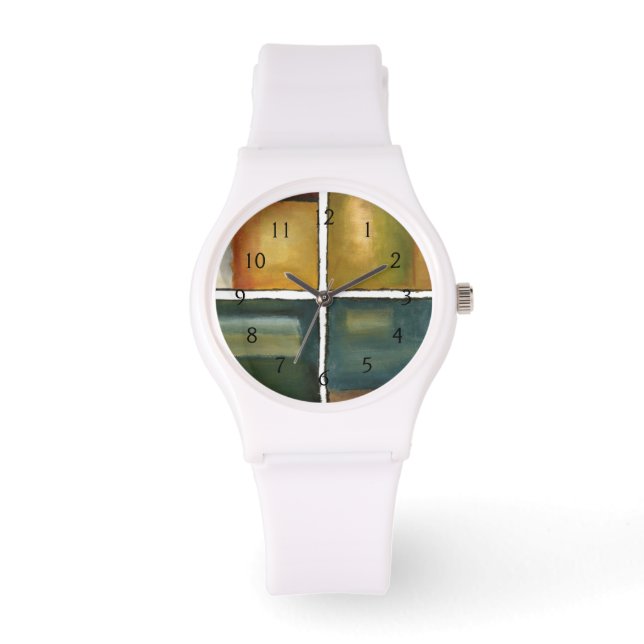 Vier panelverf van Jennifer Goldberger Horloge (Voorkant)