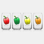 Vier paprika's blikvorm glas (Achterkant)