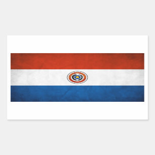 VIER Paraguay Nationale Vlag Rechthoekige Sticker