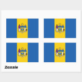 VIER Philadelphia Flag Rechthoekige Sticker (Vel)