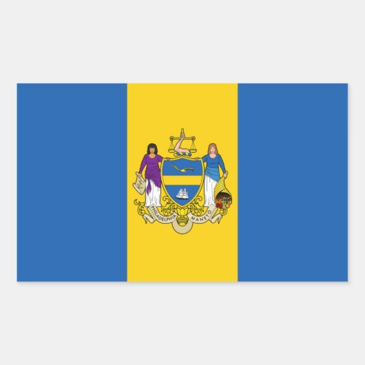 VIER Philadelphia Flag Rechthoekige Sticker (Voorkant)