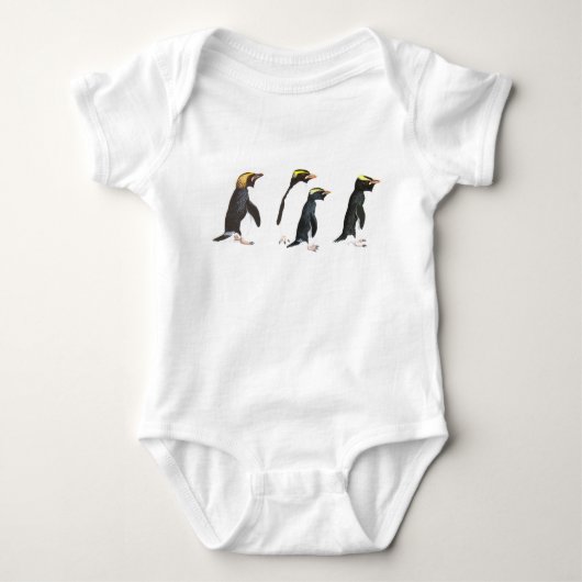 Vier pinguïns Illustratie Romper (Voorkant)