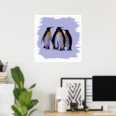 Vier pinguïns Poster 24x24 inch (Thuiskantoor)