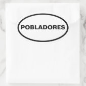 VIER Pobladores Ovale Sticker (Tas)