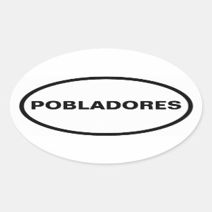 VIER Pobladores Ovale Sticker