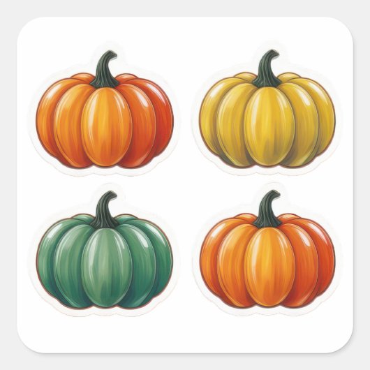 Vier Pompoen Stickers (Voorkant)