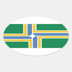 VIER Portland, Oregon Flag Ovale Sticker