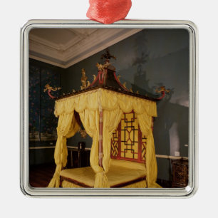 Vier Poster Bed, in de Chinese stijl, 1750's Metalen Ornament