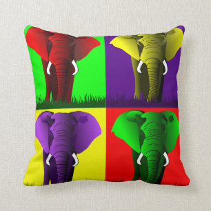 Vier psychedelische kleuren van Elephants Kussen