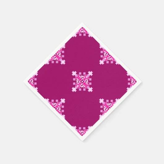 Vier punten Mandala - bleek roze en pruimen Servetten (Hoek)