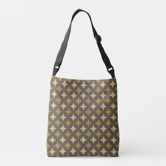 Vier-punts Star Pattern op Brown & Beige Shades Crossbody Tas (Achterkant)