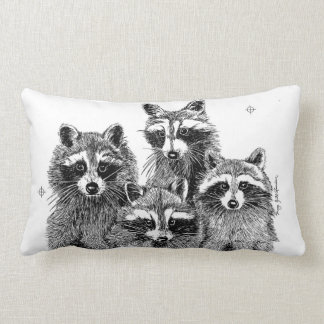 Vier Raccoons Pillow Kussen