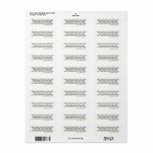 Vier regels bewerkbare tekst op eenvoudig basiswit etiket (Full Sheet)