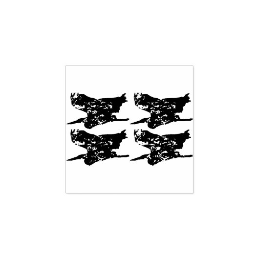 Vier reigers 	rubberstempel (Afrduk)