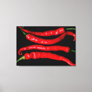 Vier rode chipsets van 36x24 (90x60cm) canvas afdruk