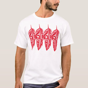 Vier Rode Eagle Feathers T-shirt