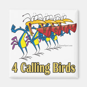 vier roemeense vogels vierde kerstdag magneet