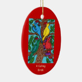 Vier roepende vogels keramisch ornament (Rechts)