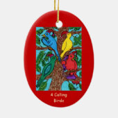 Vier roepende vogels keramisch ornament (Achterkant)