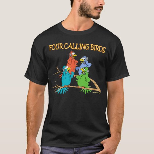 Vier roepende vogels t-shirt (Voorkant)