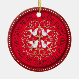 Vier roerende vogels keramisch ornament