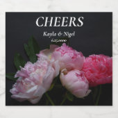 Vier roze pinda's bruiloft likeurfles etiket (Enkel label)