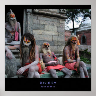 Vier Sadhus-Poster Poster
