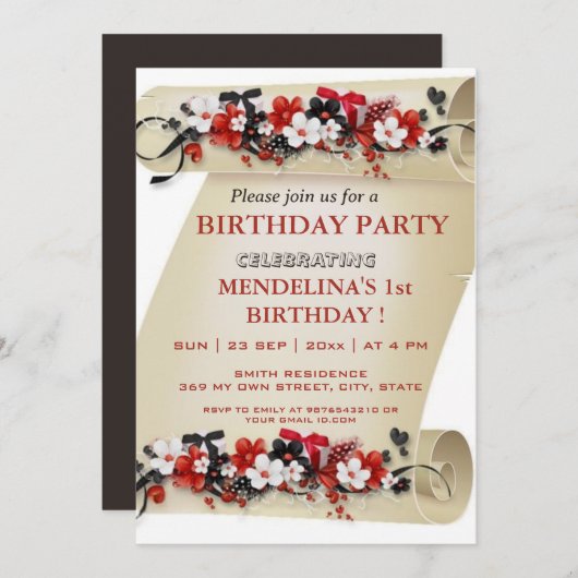 Vier samen met ons onze vreugdevolle verjaardag! kaart (Voorkant / Achterkant)