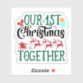 Vier samen met vreugde onze eerste kerst sticker (Vel)
