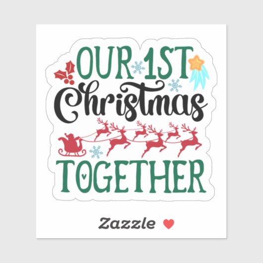 Vier samen met vreugde onze eerste kerst sticker (Vel)