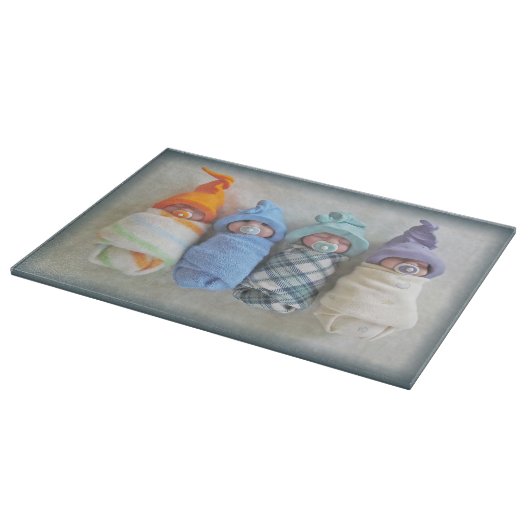 Vier Schattige Elf Babies: Polymeer Clay Snijplank (Hoek)