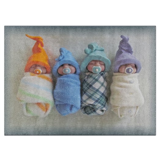 Vier Schattige Elf Babies: Polymeer Clay Snijplank (Voorkant)
