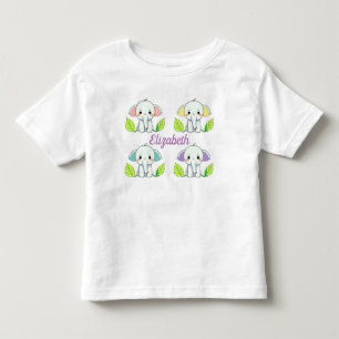 Vier Schattigee olifanten met kindernaam Kinder Shirts