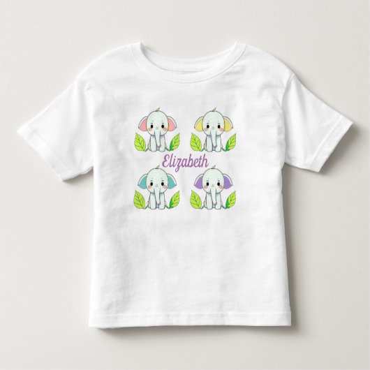 Vier Schattigee olifanten met kindernaam Kinder Shirts (Voorkant)