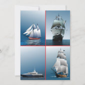 Vier scheepsuitnodigingen kaart (Voorkant)