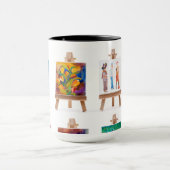 Vier schilderijen van Kay Gale op paling Mok (Midden)