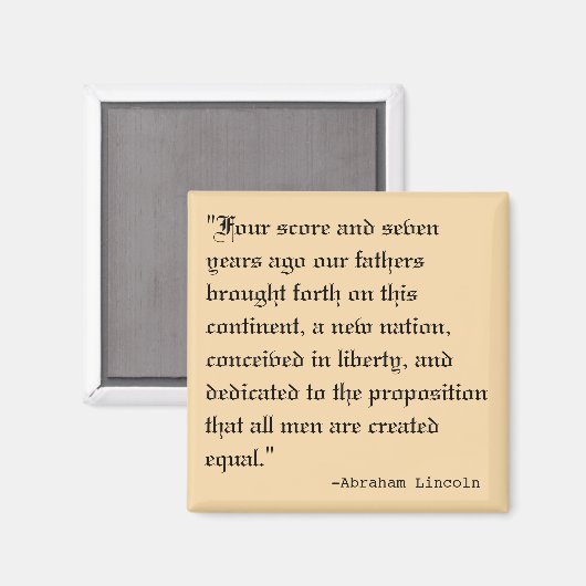 Vier Score en zeven jaar geleden Magneet (Voorkant / Achterkant)