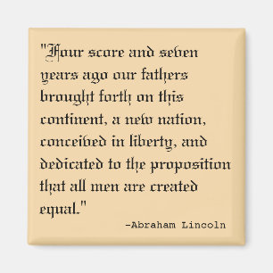 Vier Score en zeven jaar geleden Magneet