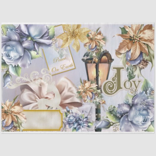 Vier Seizoenen Collage Design Series 4 Tissuepapier (Voorkant)