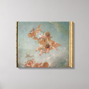 Vier seizoenen in de Salle du Conseil - Lente Canvas Afdruk