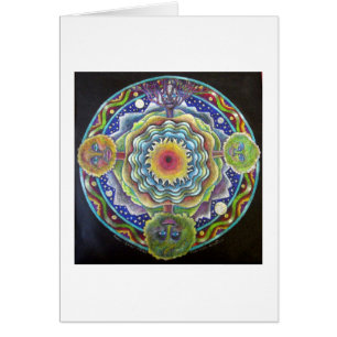 Vier Seizoenen Mandala - Earth Day Wenskaart