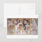 Vier seizoenen, Mucha Briefkaart (Voorkant / Achterkant)