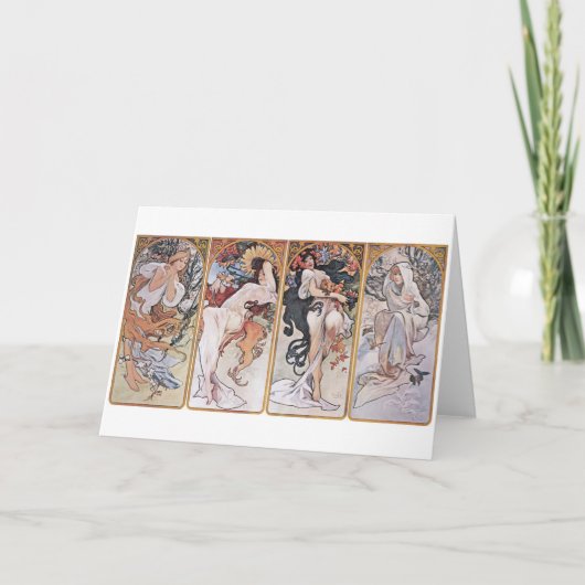 Vier seizoenen, Mucha Kaart (Voorkant)